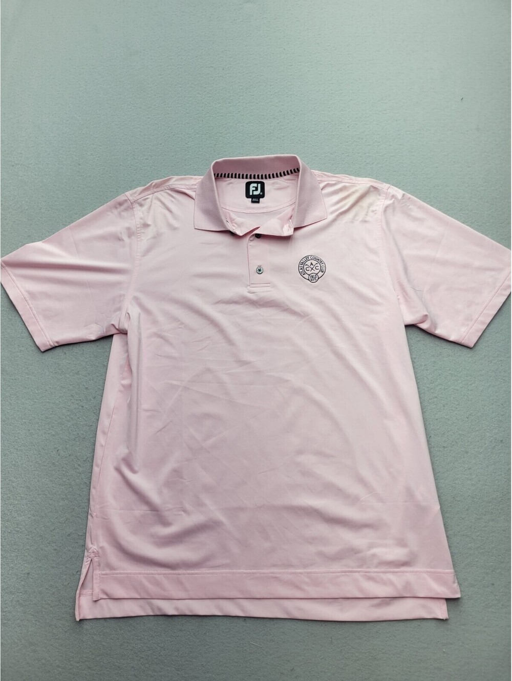 FootJoy Men's Polo Medium Pink Golf Polyester Blend Vietnam Atlas Valley C
